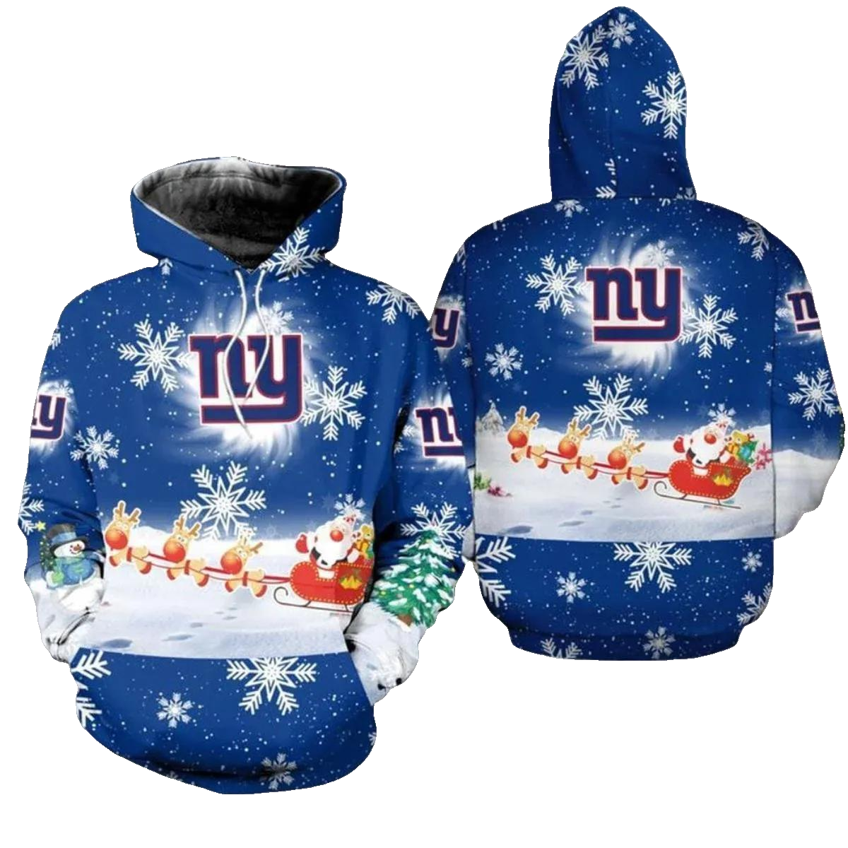 New York Giants Christmas NFL 3D All Over Print Hoodie -Moonbestprint