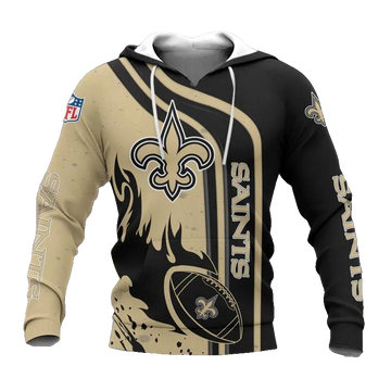 New Orleans Saints Fire Ball NFL 3D All Over Print Hoodie -Moonbestprint