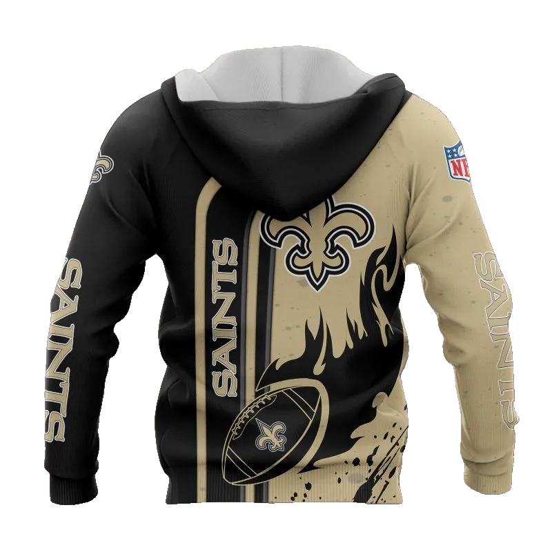 New Orleans Saints Fire Ball NFL 3D All Over Print Hoodie -Moonbestprint