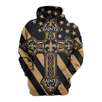 New Orleans Saints Celtic Cross NFL 3D All Over Print Hoodie -Moonbestprint