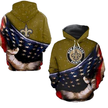 New Orleans Saints American Flag Anniversary NFL 3D All Over Print Hoodie -Moonbestprint