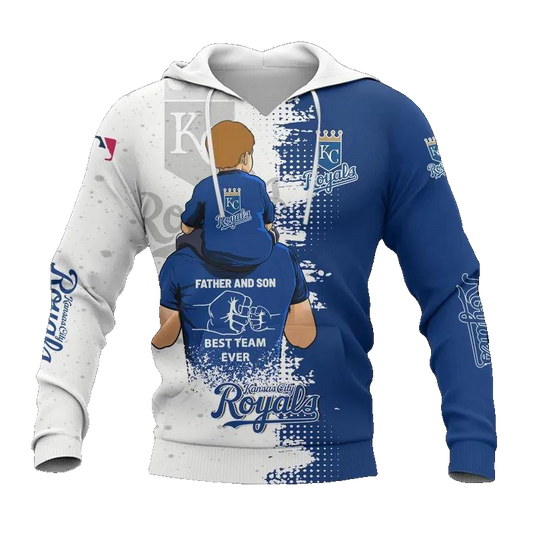 Kansas City Royals Dad And Son All Over Print Hoodie 1, MLB Hoodie Moonbestprint