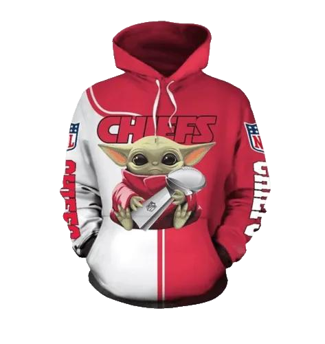 Kansas City Chiefs Yoda Hug Vince Lombardi Trophy And Up Kansas City Chiefs Yoda 3D Hoodie, NFL Hoodie Moonbestprint