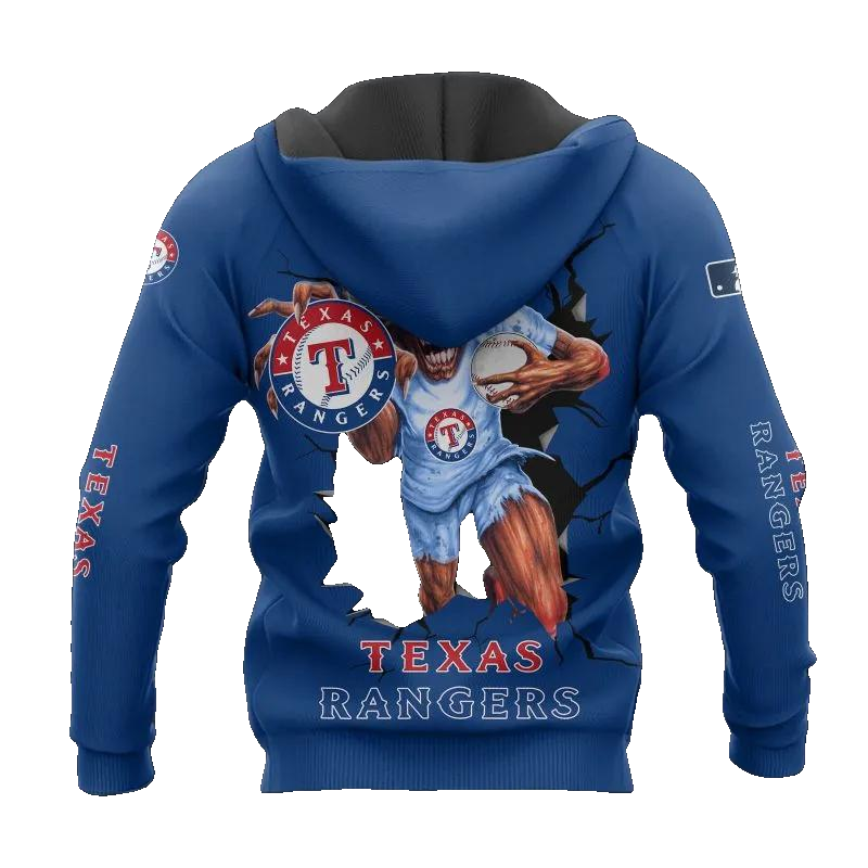 MLB Texas Rangers MLB All Over Print Hoodie -Moonbestprint