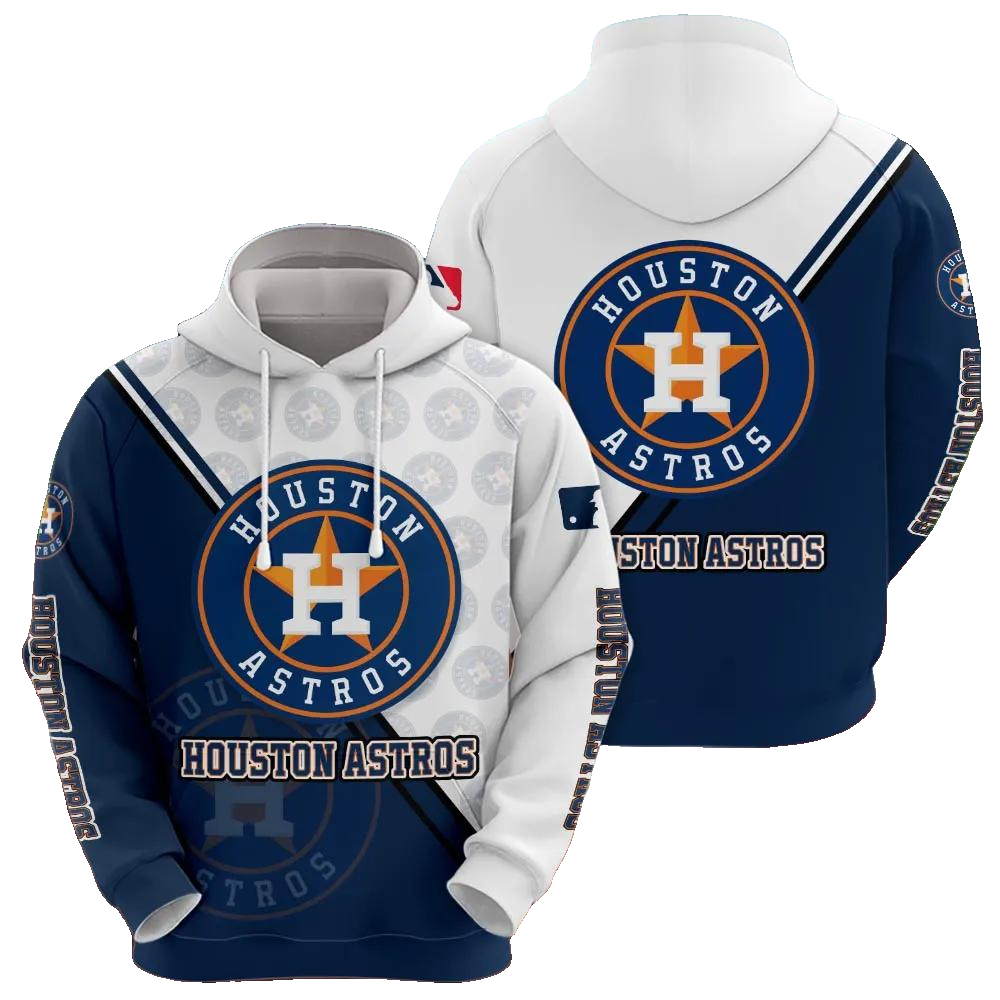 MLB Houston Astros Logo 3D MLB All Over Print Hoodie -Moonbestprint