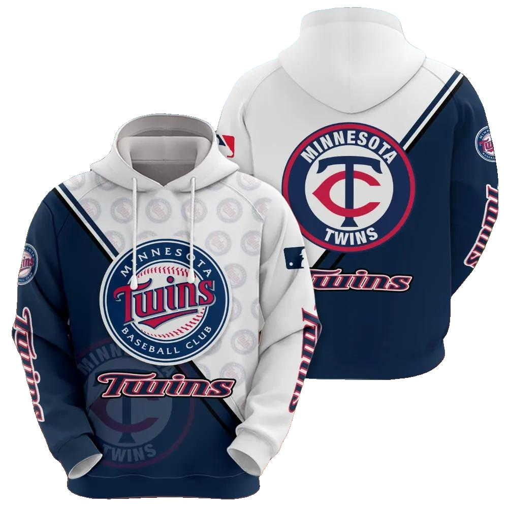 Minnesota Twins Logo 3D MLB All Over Print Hoodie -Moonbestprint