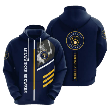 Milwaukee Brewers Fever 3D MLB All Over Print Hoodie -Moonbestprint