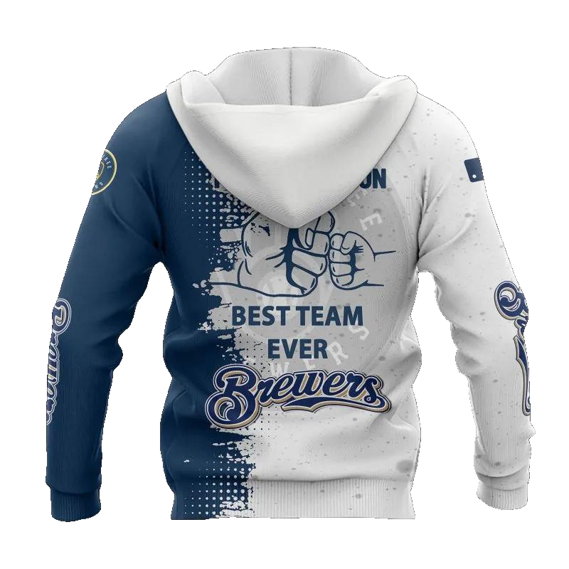 Milwaukee Brewers Dad And Son MLB All Over Print Hoodie -Moonbestprint