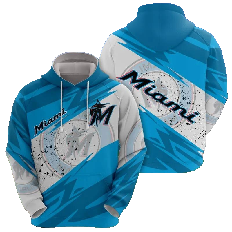 Miami Marlins MLB All Over Print Hoodie -Moonbestprint