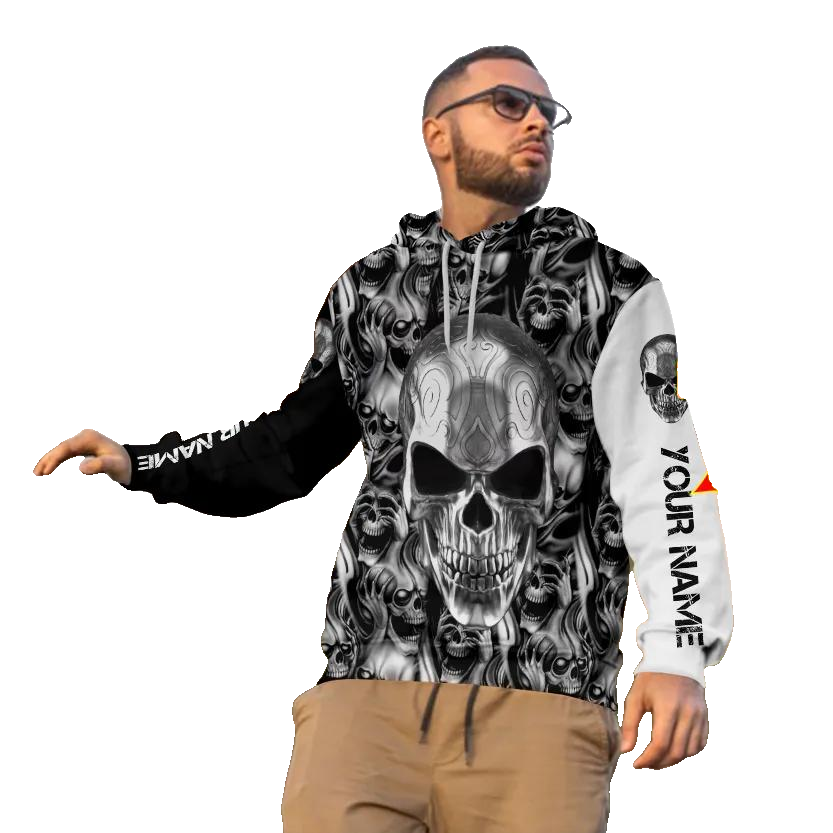 Metal Angry Skull Custom 3D All Over Print Hoodie -Moonbestprint