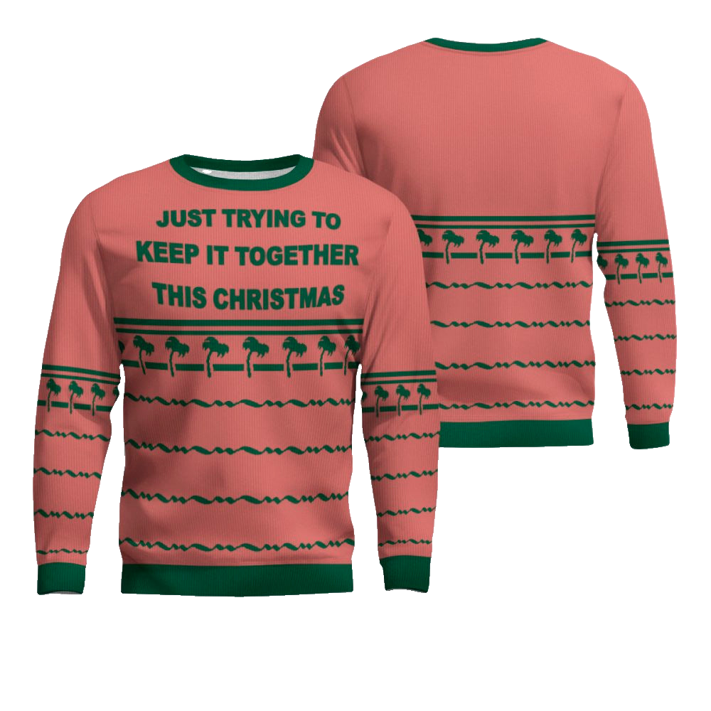 Just Trying To Keep It Togerther This Christmas Ugly Christmas Sweater Mocha Mousse – Moonbestprint