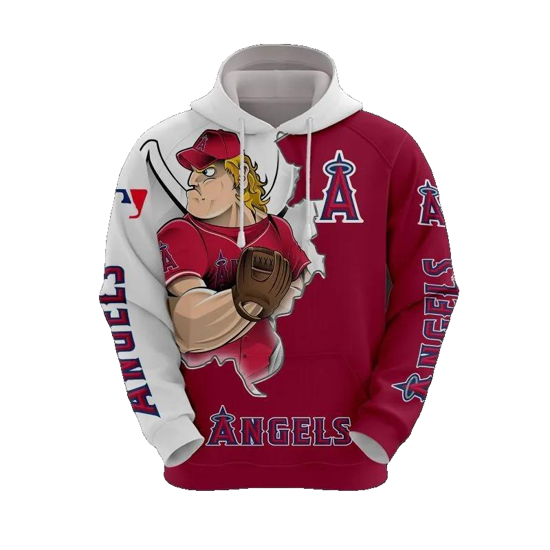 Los Angeles Angels Mascot MLB All Over Print Hoodie -Moonbestprint