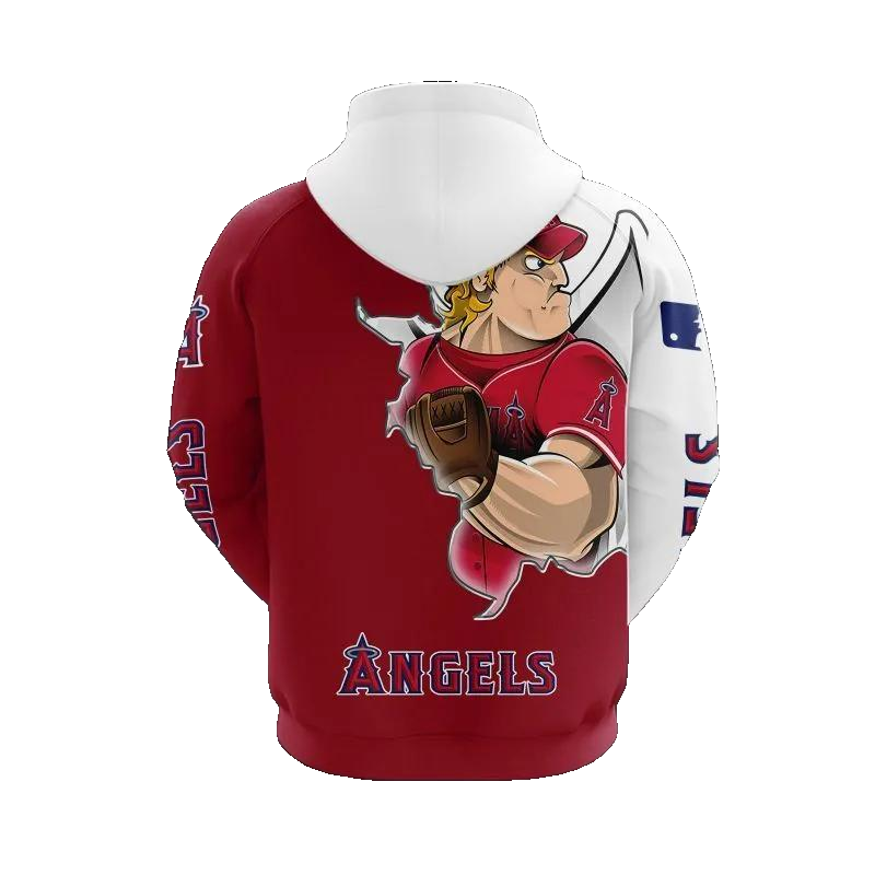 Los Angeles Angels Mascot MLB All Over Print Hoodie -Moonbestprint