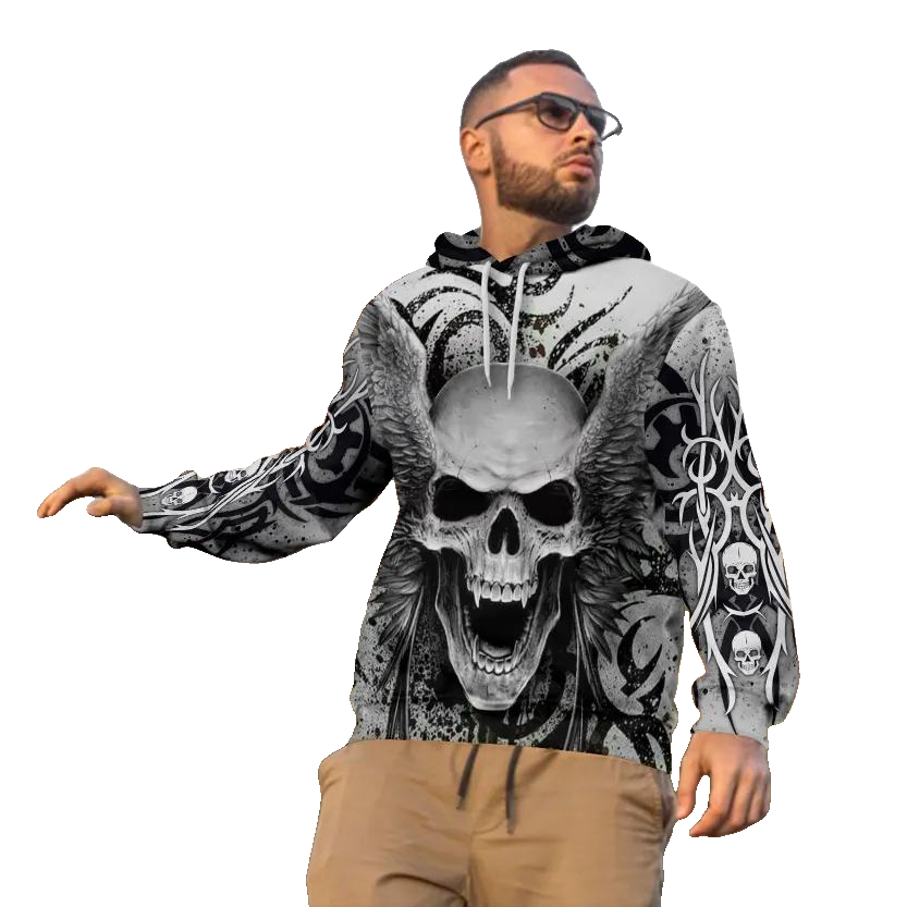 King Skull 3D All Over Print Hoodie -Moonbestprint