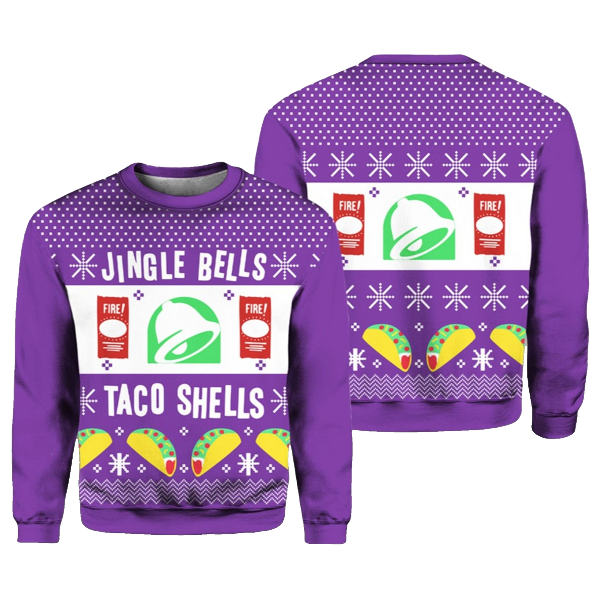 Jingle Bells Taco Shells Fire Ugly Christmas Sweater 2025 – Moonbestprint