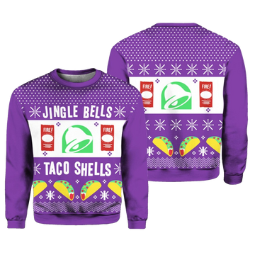 Jingle Bells Taco Shells Fire Ugly Christmas Sweater 2025 – Moonbestprint