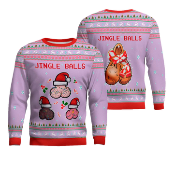 Jingle Balls Funny Ugly Christmas Sweater Dreamy Lavender – Moonbestprint