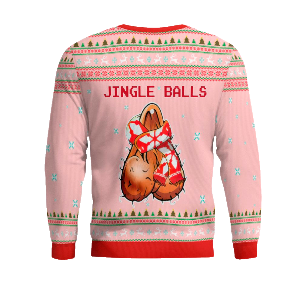 Jingle Balls Funny Ugly Christmas Sweater Powder Pink – Moonbestprint