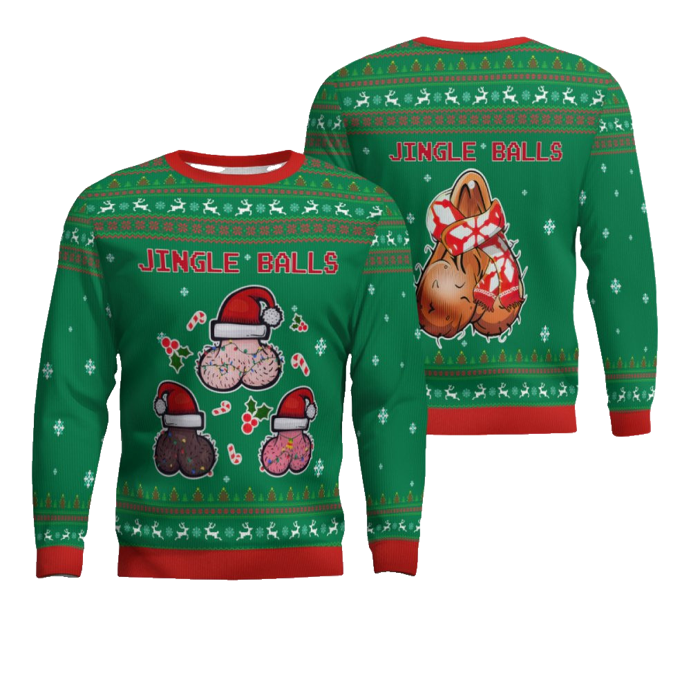 Jingle Balls Funny Ugly Christmas Sweater Green – Moonbestprint