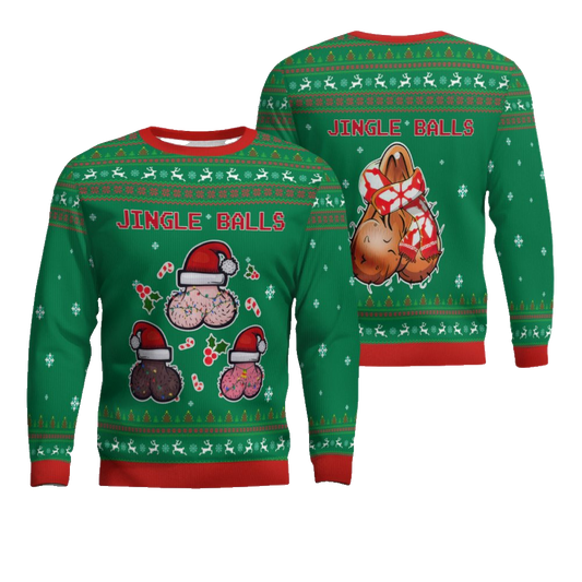 Jingle Balls Funny Ugly Christmas Sweater Green – Moonbestprint