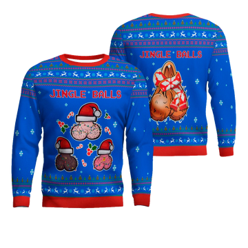 Jingle Balls Funny Ugly Christmas Sweater Blue – Moonbestprint