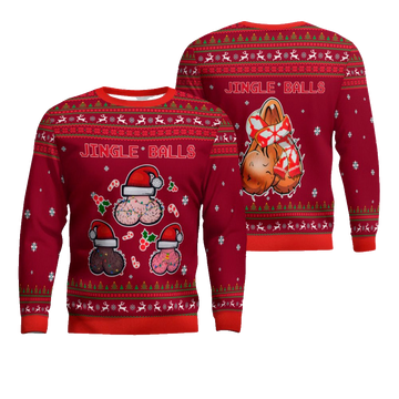 Jingle Balls Funny Ugly Christmas Sweater Burgundy – Moonbestprint