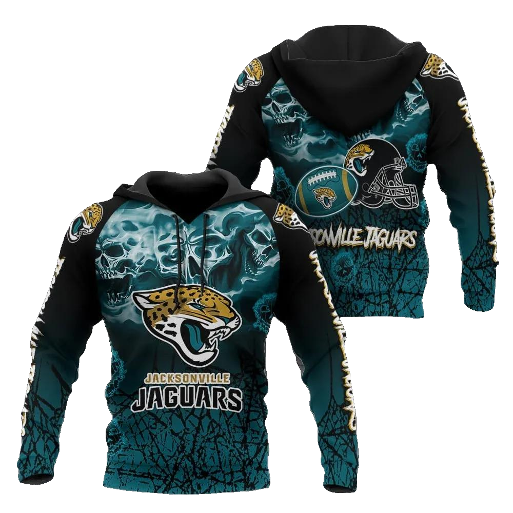 Jacksonville Jaguars Logo NFL3D All Over Print Hoodie -Moonbestprint