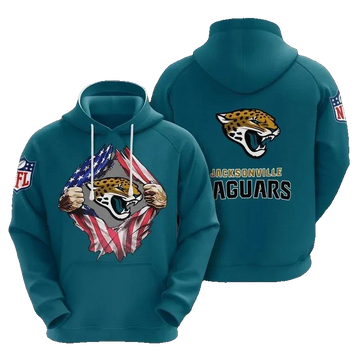 Jacksonville Jaguars Blood Inside Me Heart NFL 3D All Over Print Hoodie -Moonbestprint