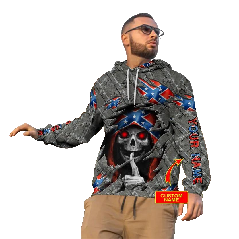 Inside CSA Custom Skull 3D All Over Print Hoodie -Moonbestprint