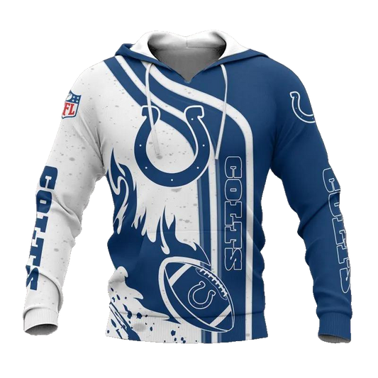 Indianapolis Colts All Fire BNFL 3D All Over Print Hoodie -Moonbestprint