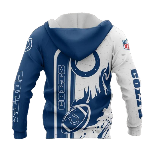 Indianapolis Colts All Fire BNFL 3D All Over Print Hoodie -Moonbestprint