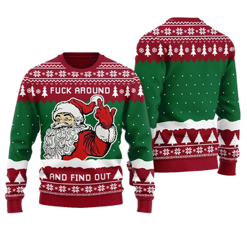Inappropriate Santa Ugly Christmas Sweater - Moonbestprint