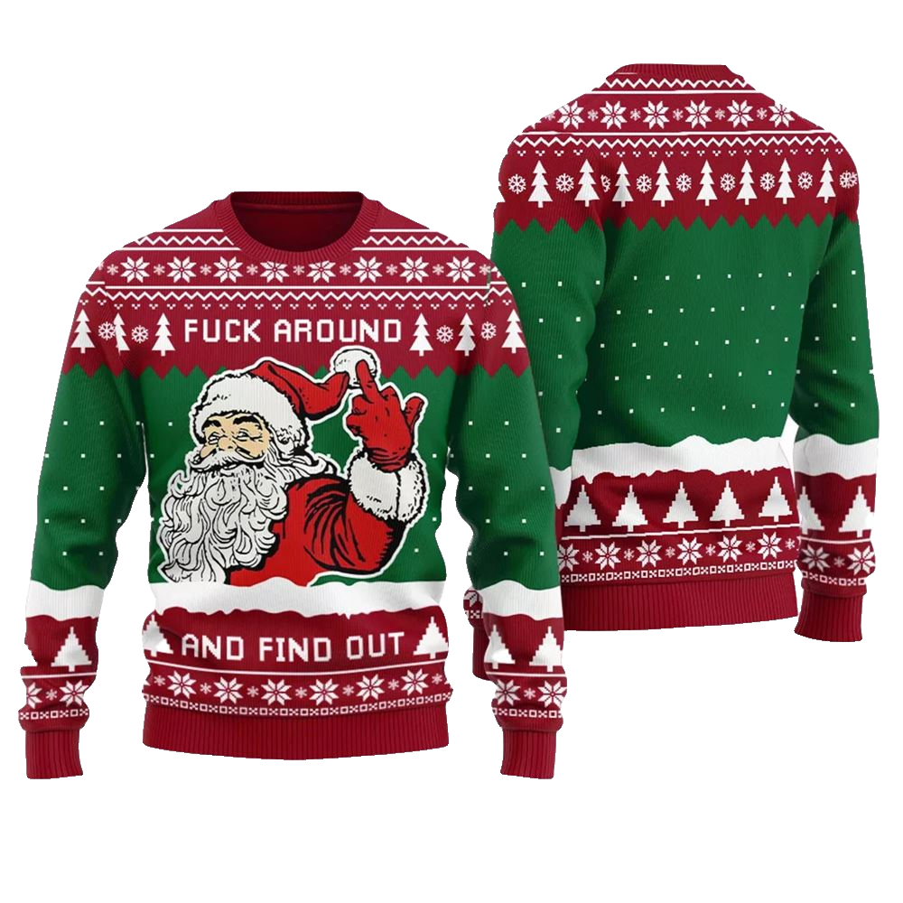 Inappropriate Santa Ugly Christmas Sweater - Moonbestprint