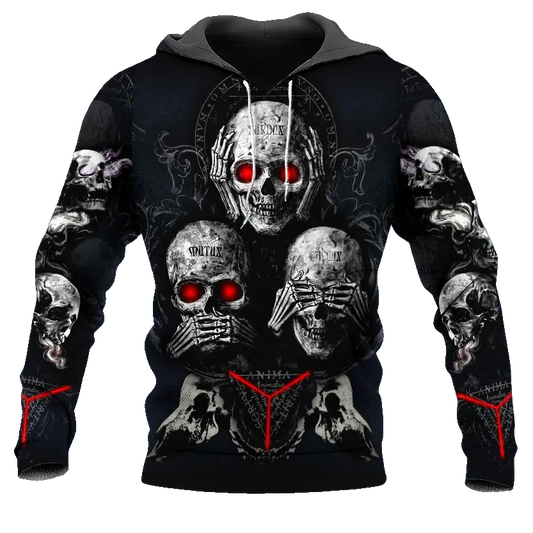 IDK IDC IDGAF Skull 3D All Over Print Hoodie -Moonbestprint