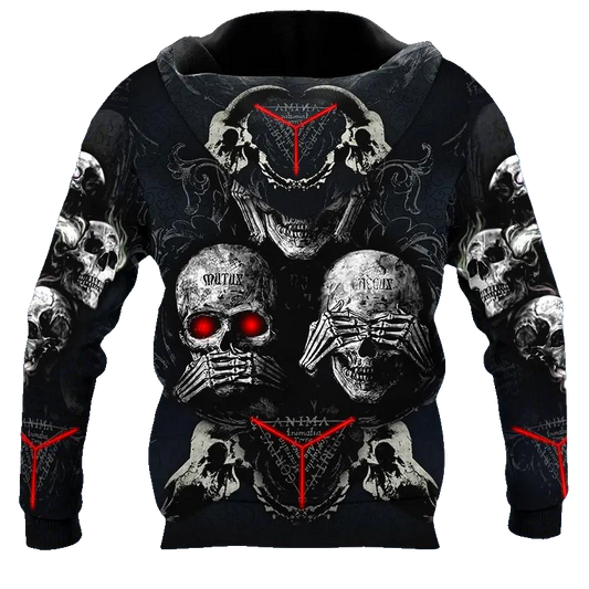 IDK IDC IDGAF Skull 3D All Over Print Hoodie -Moonbestprint