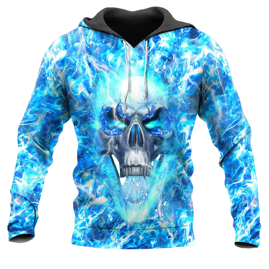 Ice Face Skull 3D All Over Print Hoodie -Moonbestprint