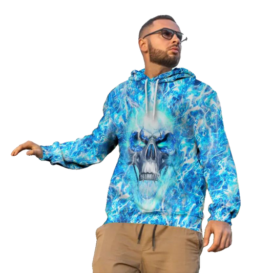 Ice Face Skull 3D All Over Print Hoodie -Moonbestprint