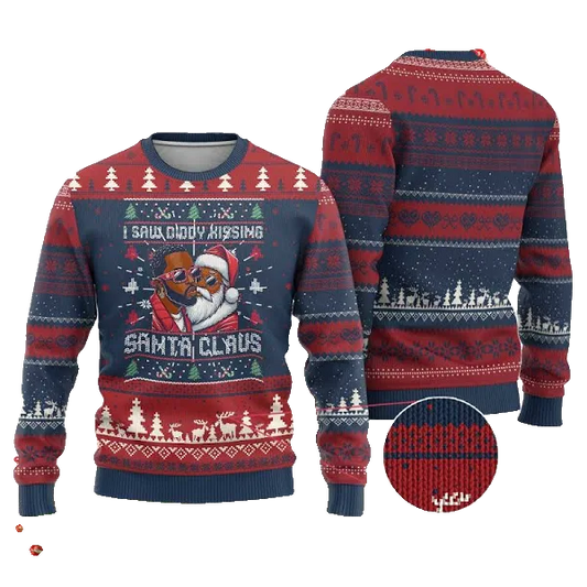 I Saw Diddy Kissing Santa Claus Ugly Christmas Sweater – Moonbestprint