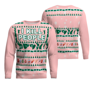 I Kill People Ugly Christmas Sweater Powder Pink – Moonbestprint
