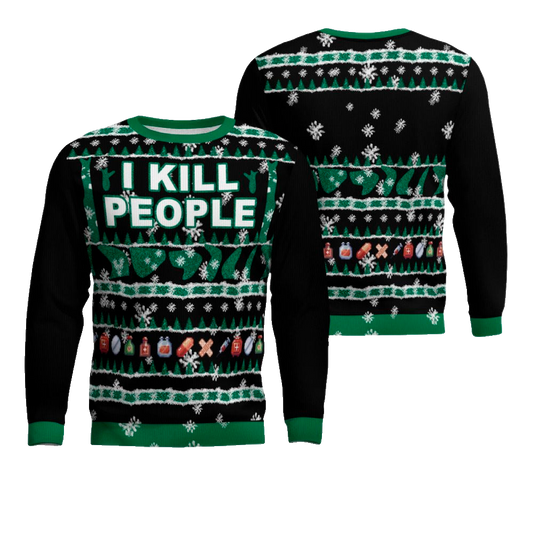 I Kill People Ugly Christmas Sweater Black – Moonbestprint