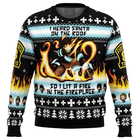 I Heard Santa on the Roof Fire Force Ugly Christmas Sweaters – Moonbestprint