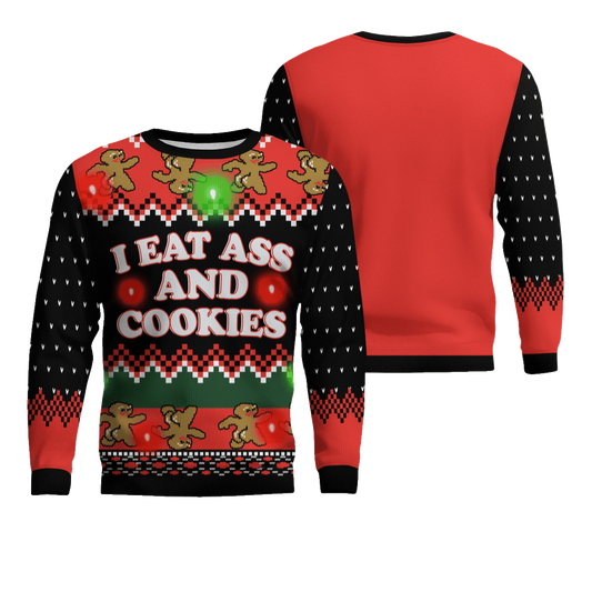 I Eat Ass and Cookies Ugly Christmas Sweater – Moonbestprint