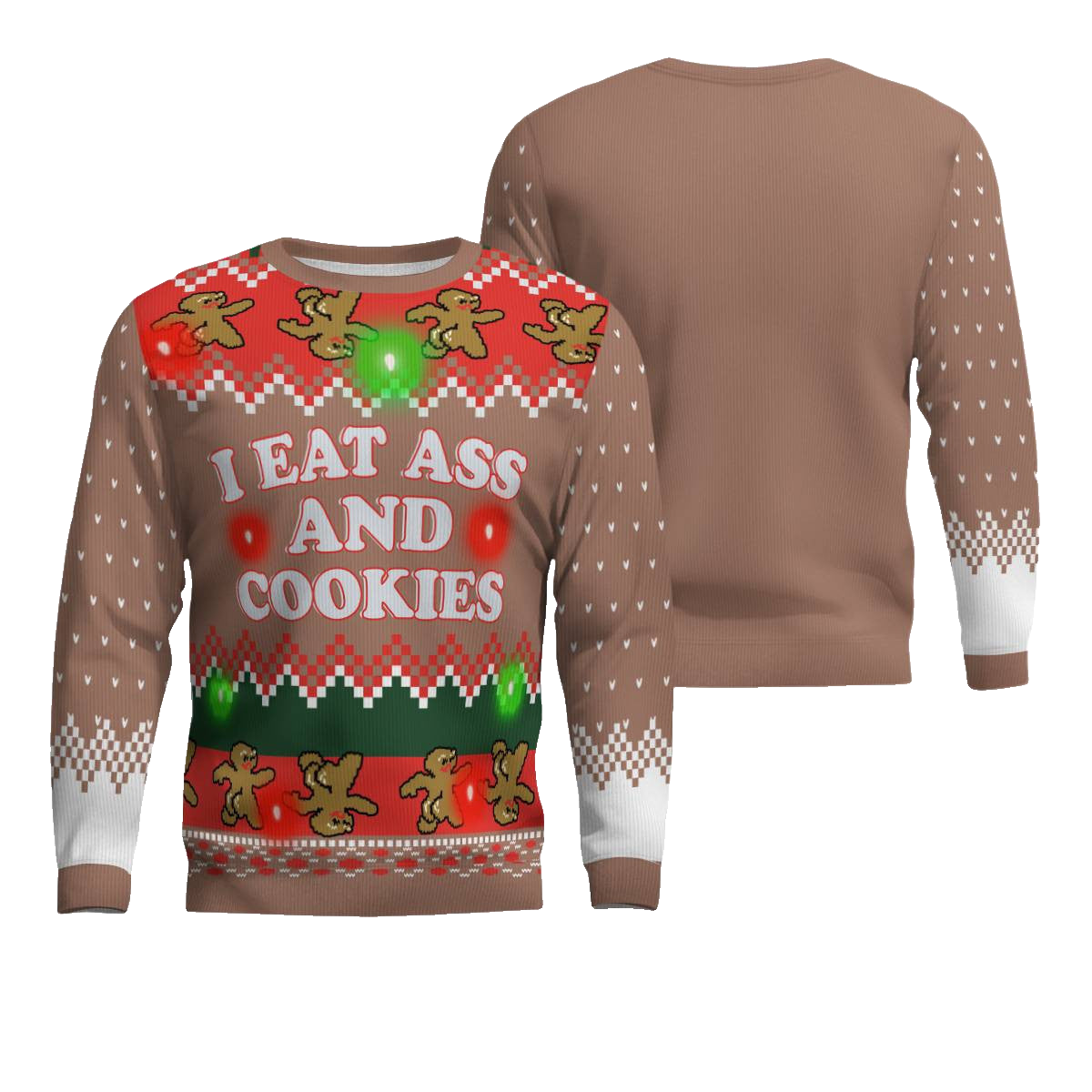 I Eat Ass and Cookies Ugly Christmas Sweater Mocha Mousse – Moonbestprint