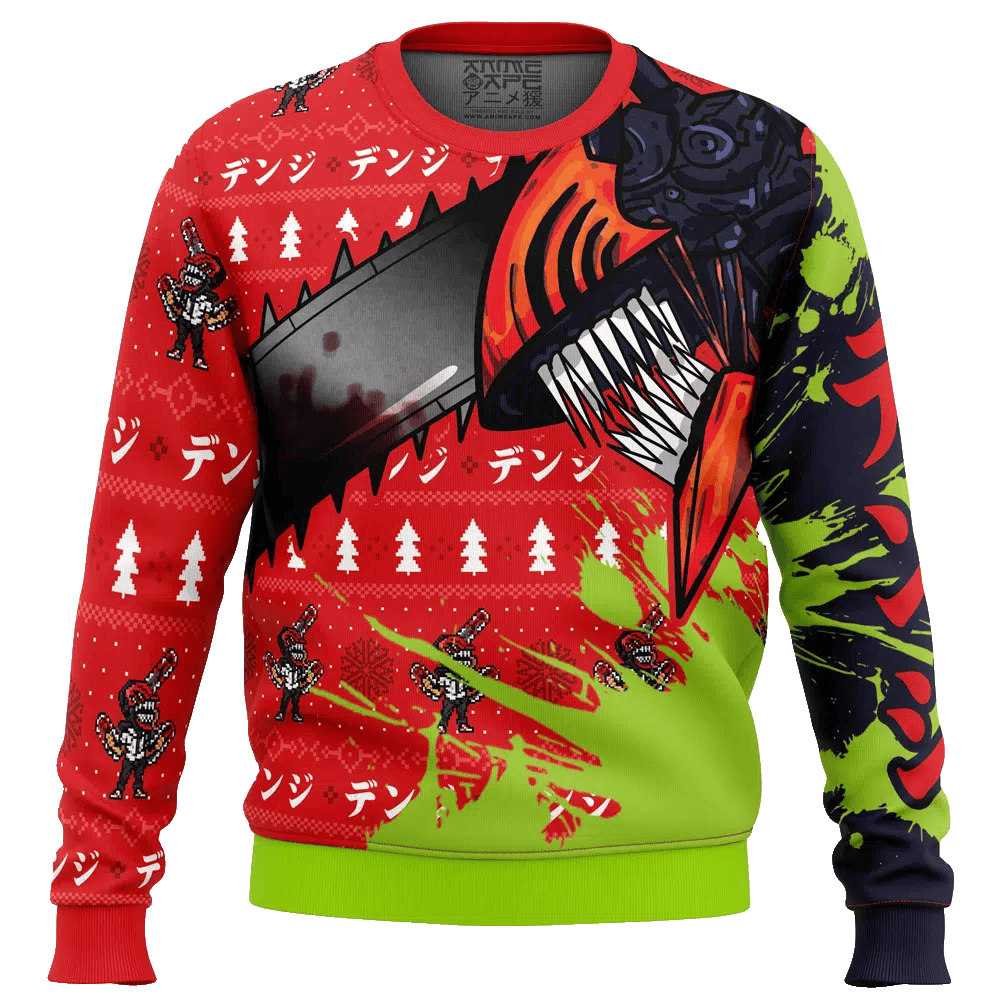 Hybrid Form Denji Chainsaw Man Ugly Christmas Sweater – Moonbestprint
