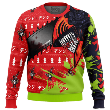 Hybrid Form Denji Chainsaw Man Ugly Christmas Sweater – Moonbestprint