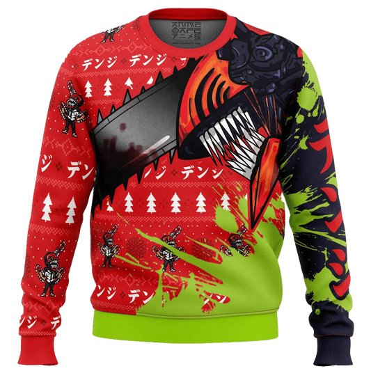 Hybrid Form Denji Chainsaw Man Ugly Christmas Sweater – Moonbestprint