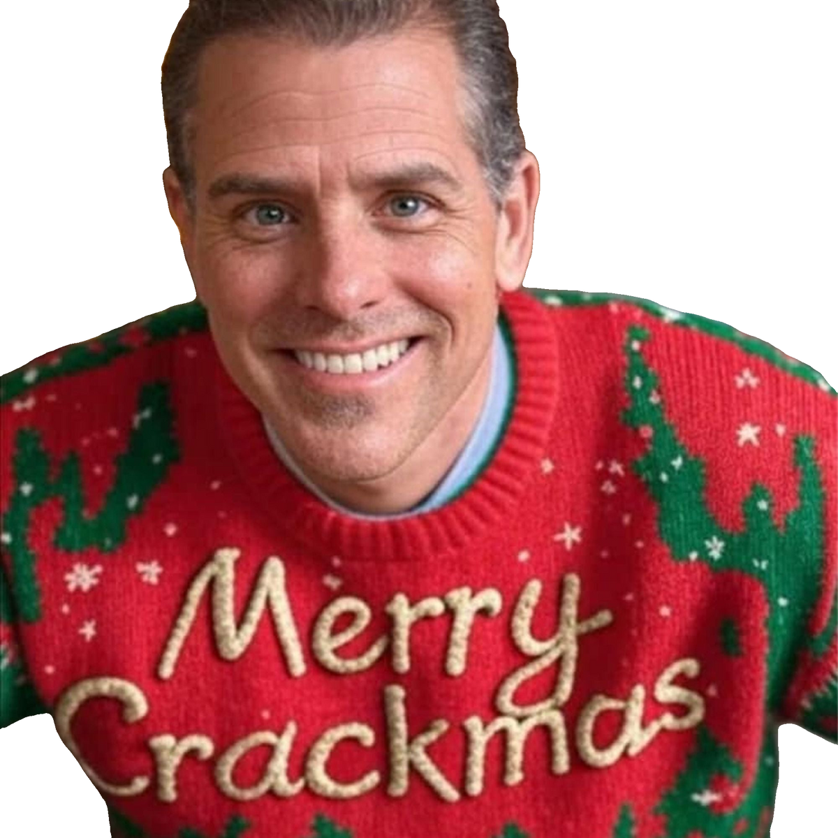 Hunter Biden Merry Crackmas Christmas Ugly Sweater - Moonbestprint