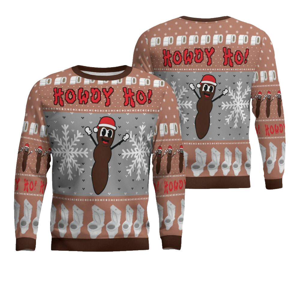 Howdy Ho Ugly Christmas Sweater Mocha Mousse – Moonbestprint