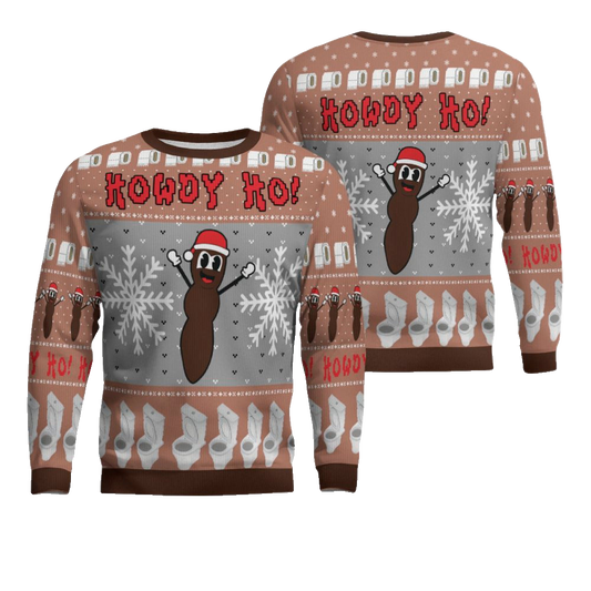 Howdy Ho Ugly Christmas Sweater Mocha Mousse – Moonbestprint