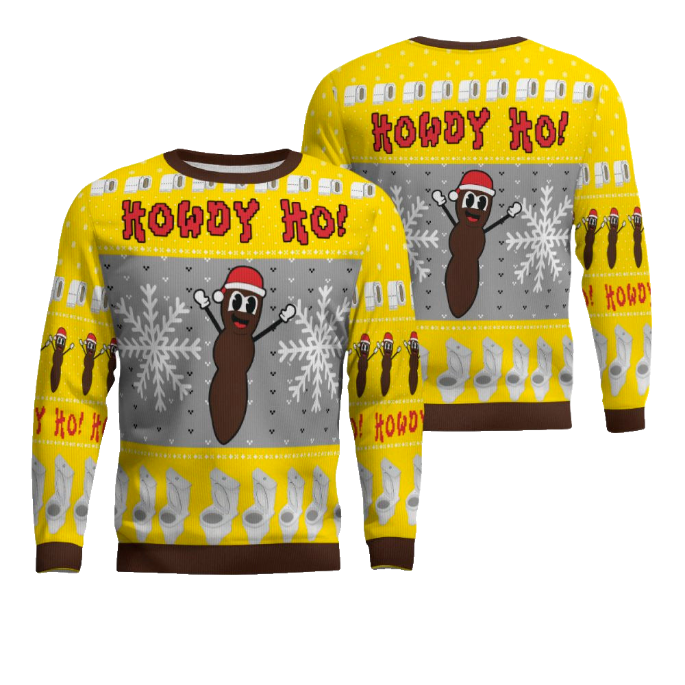 Howdy Ho Ugly Christmas Sweater Golden Yellow – Moonbestprint